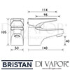 Bristan Jute Basin Mixer without Waste Tap Dimensions